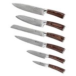 Wakoli 6er Damastmesser Set Japanischer Damaststahl